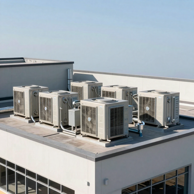Commercial rooftop HVAC units