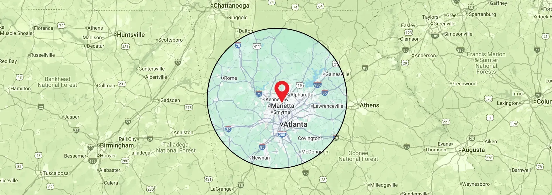 Map of Marietta, GA and Surrounding Communities