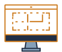 a computer monitor with a clock on the screen .