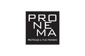 Logo black and white “PRONEMA” with the tagline “PROTEGGE IL TUO MONDO” on a black square