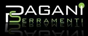 Logo con la scritta “PAGANI FERMENTI” in bianco e verde su sfondo nero con riflesso a specchio.