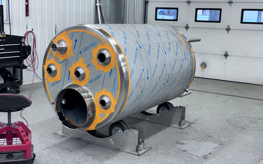 Custom stainless steel process tank fabricated by UPP for food, dairy, beverage, and industrial processing applications.
