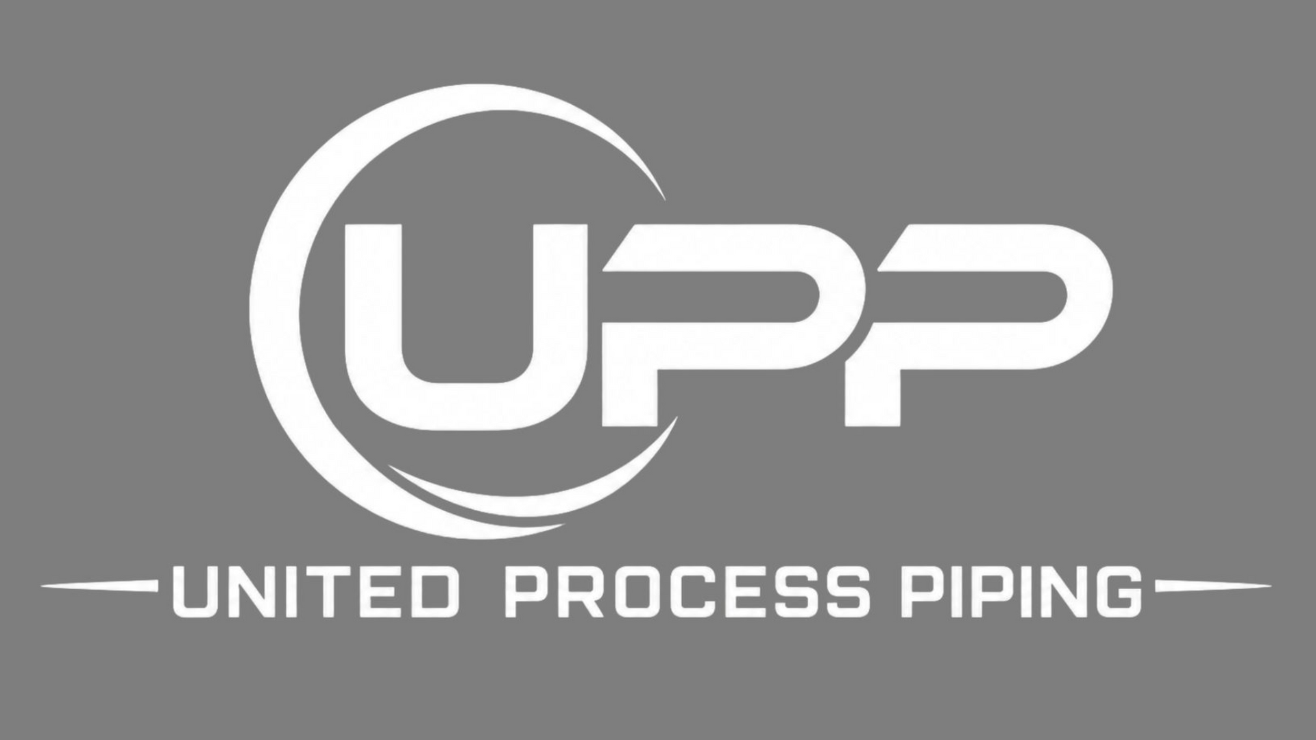 A logo for united process piping llc with a pipe in the middle.