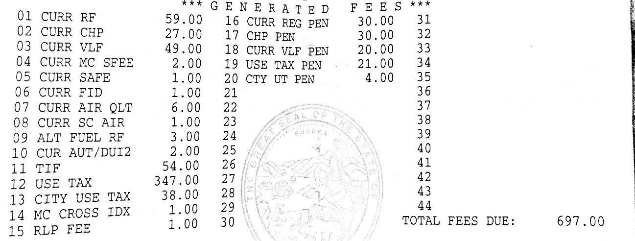 A black and white receipt with a seal on it