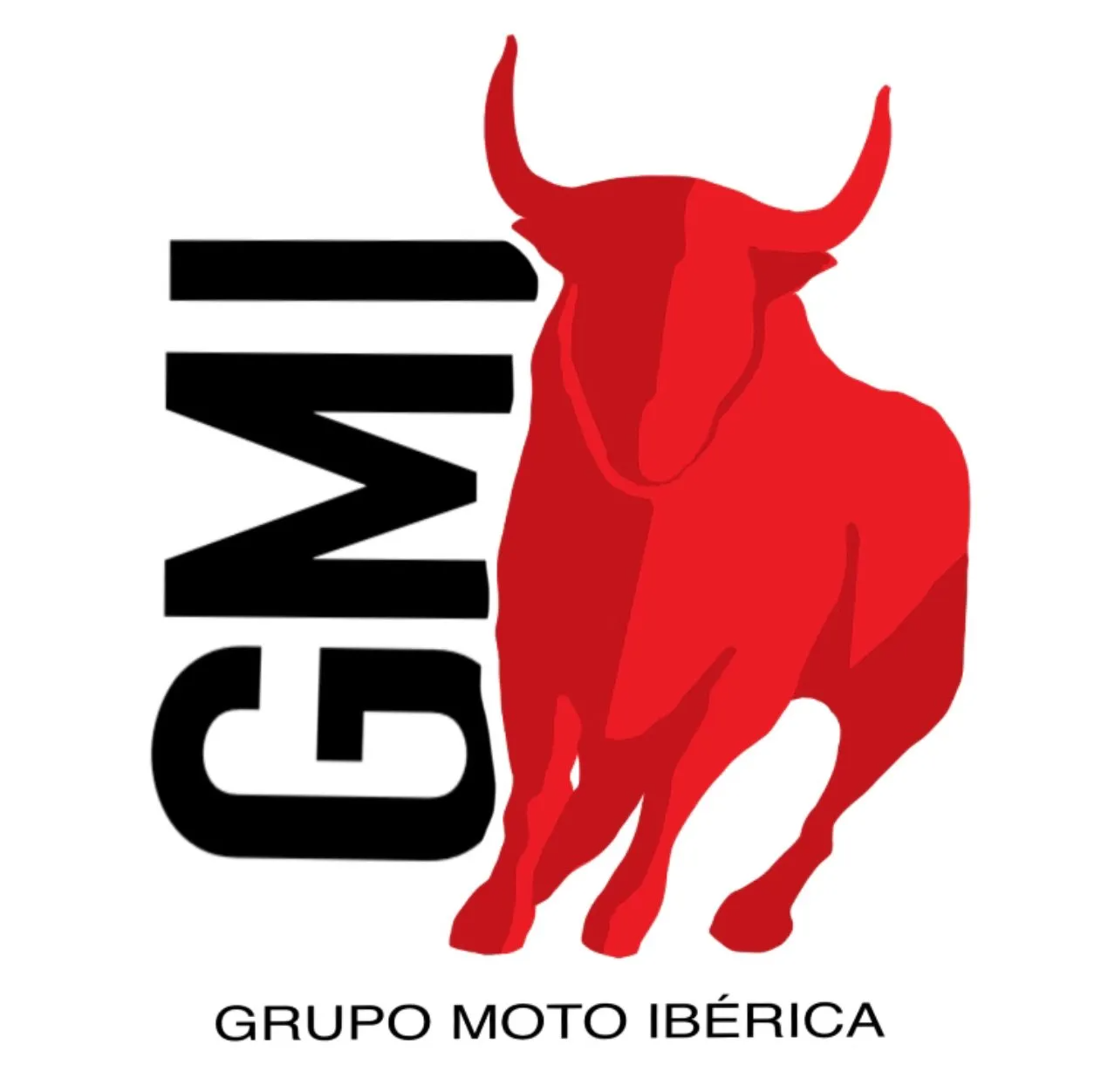 A logo for grupo moto iberica with a red bull