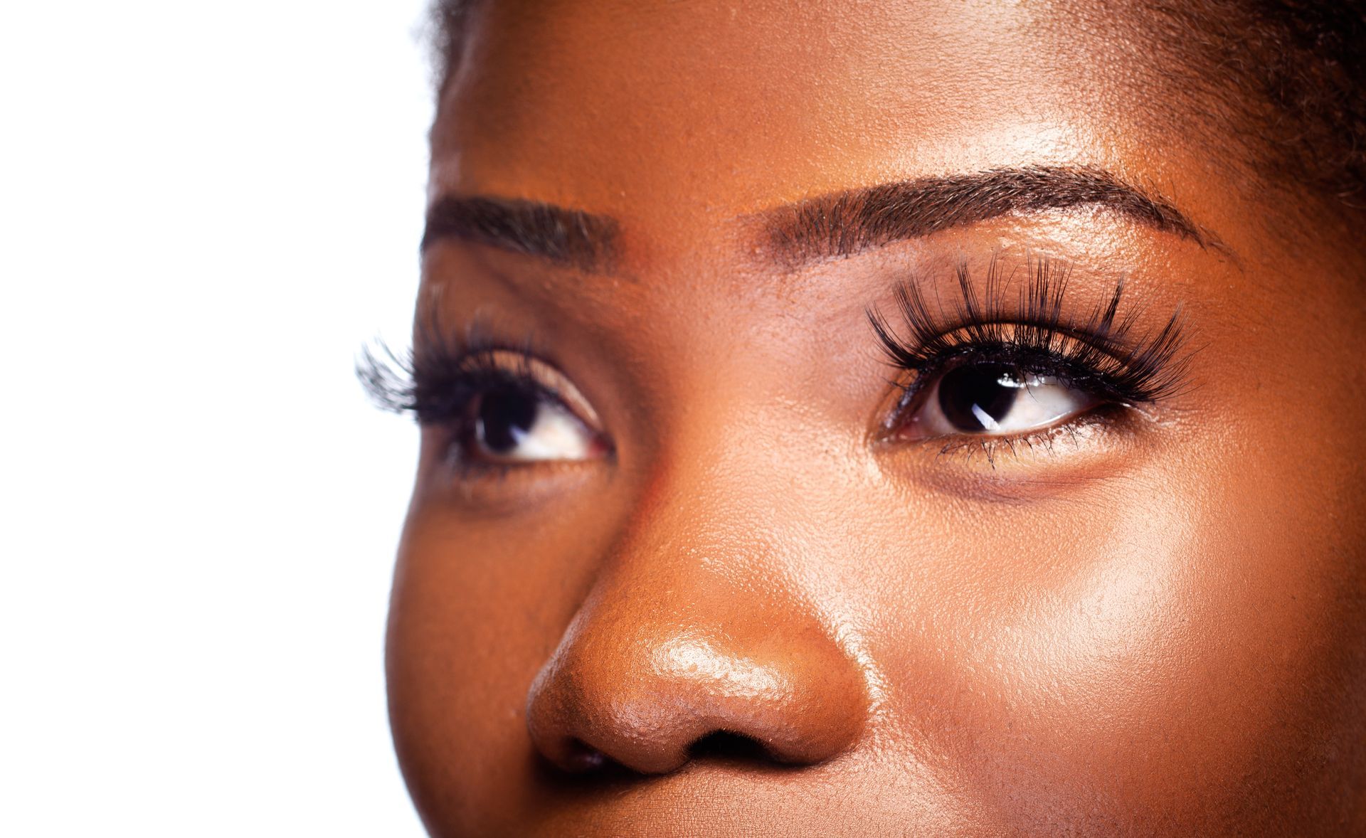 woman with long eyelashes