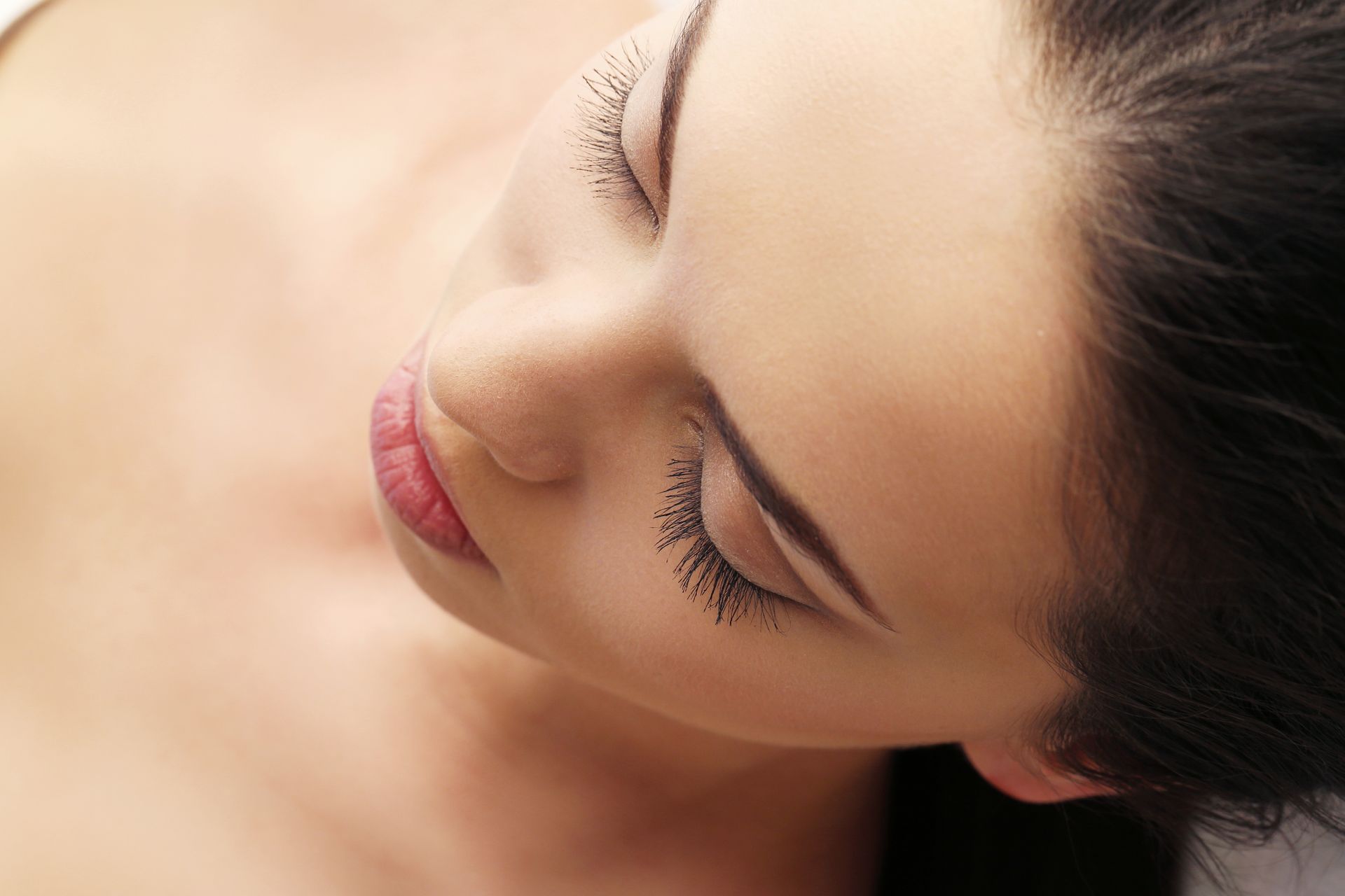 woman with long eyelashes