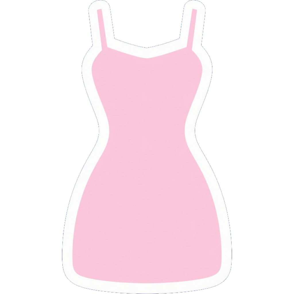 Icono de vestido rosa sin mangas con tirantes finos y cintura ajustada sobre fondo blanco.