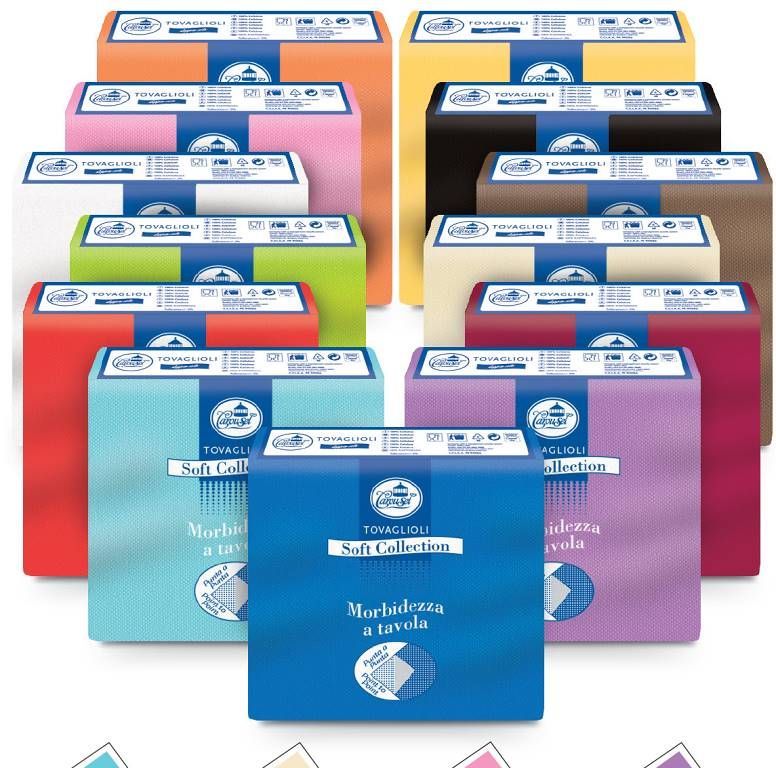 Scatole di tè colorate assortite, impilate in file, con confezioni blu, rosa, rosse, verdi e gialle.