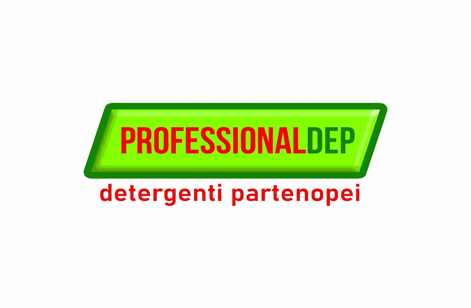 Logo Professional Dep in verde e rosso con lo slogan “detergenti partenopei”