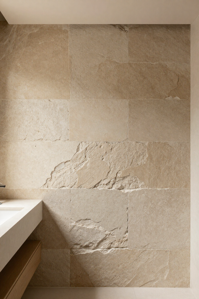 Baño de diseño con revestimiento en muro