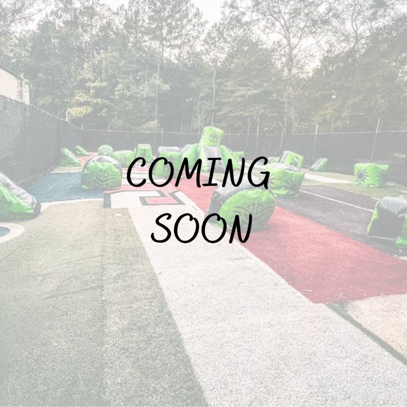 A picture of a playground with the words coming soon on it
