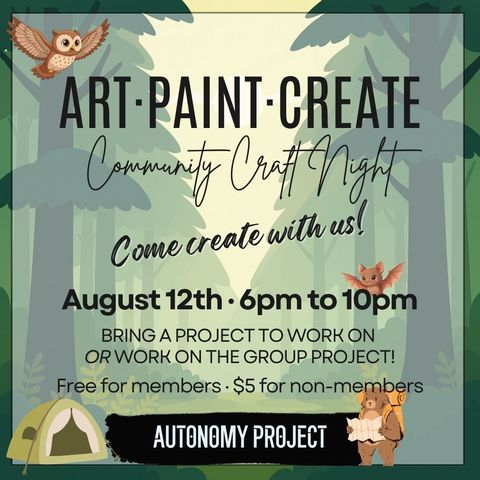 Community Craft Night poster: 