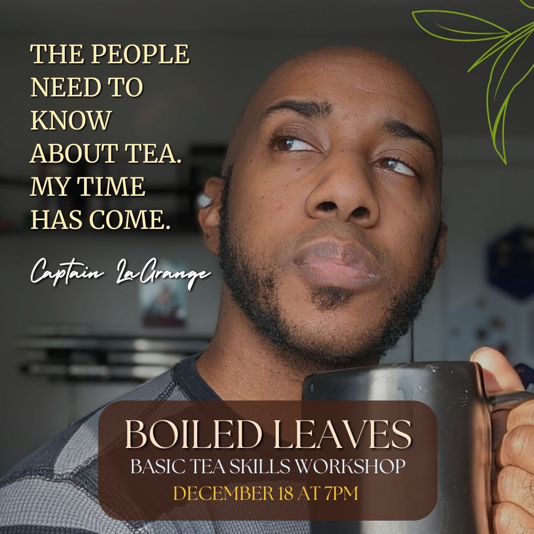Man holding a mug, steam rising. Text: