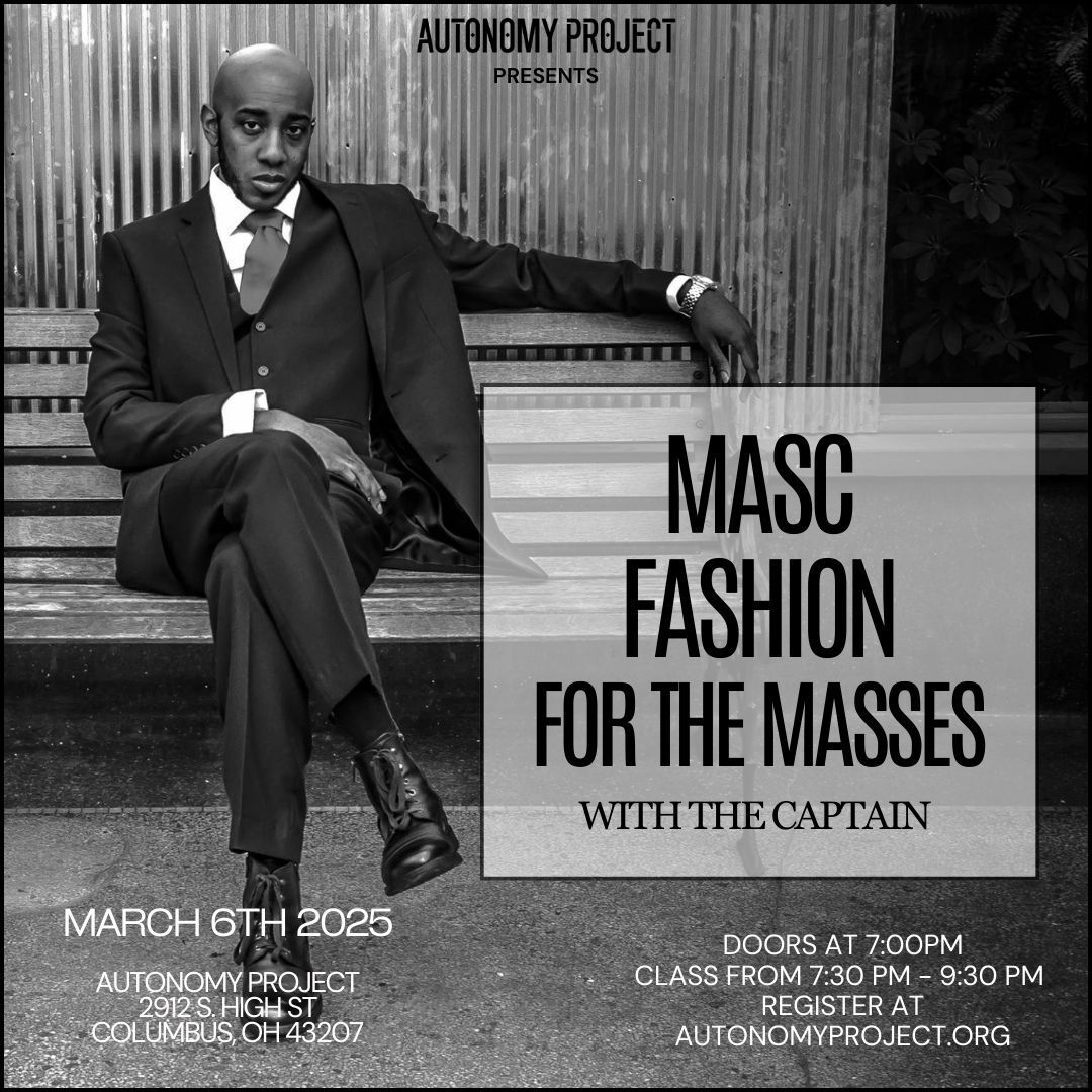 Poster: A person in a suit sits on a bench, advertising a