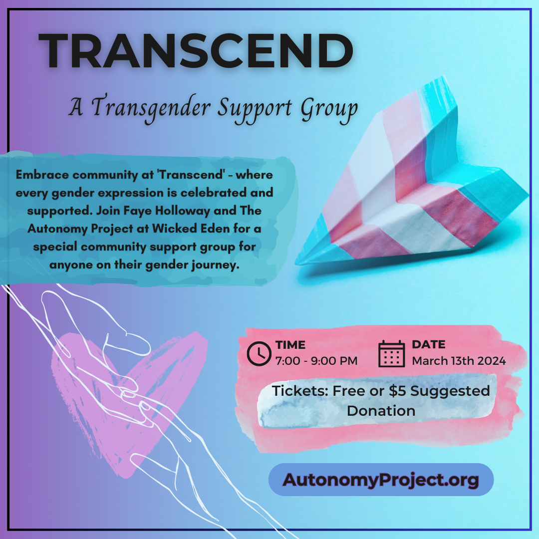 Flyer for a transgender support group. Title: