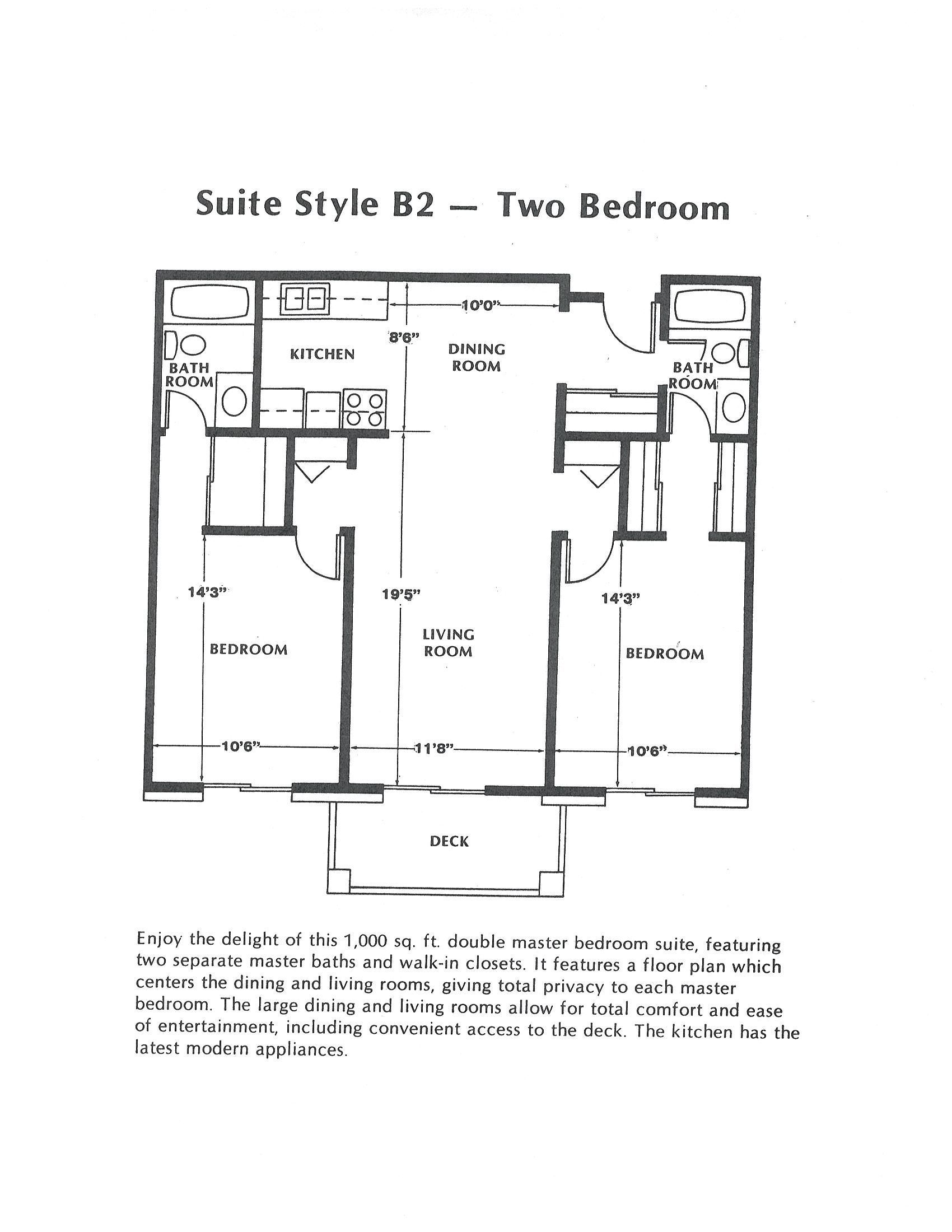 Floor Plan Suite Syle B2 - Two Bed