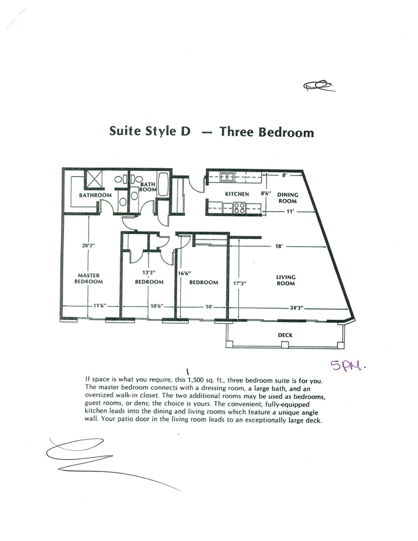 Floor Plan Suite Style D - 3 Bed