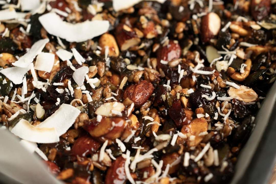 pumpkin & nut bar seeds nuts dried fruit and cocount bars