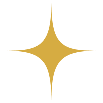 Gold four-point sparkle icon on a white background