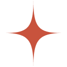 Orange four-point starburst icon on a white background