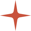 Orange four-pointed star icon on a white background