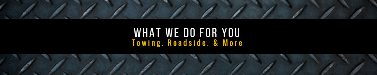 Black banner with the words 