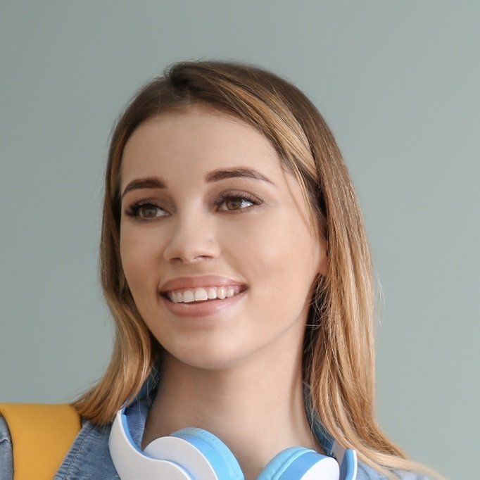 Girl with invisalign