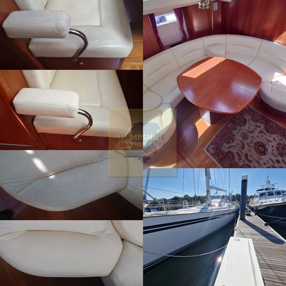 marine yacht leather upholstery cleaning and restoration