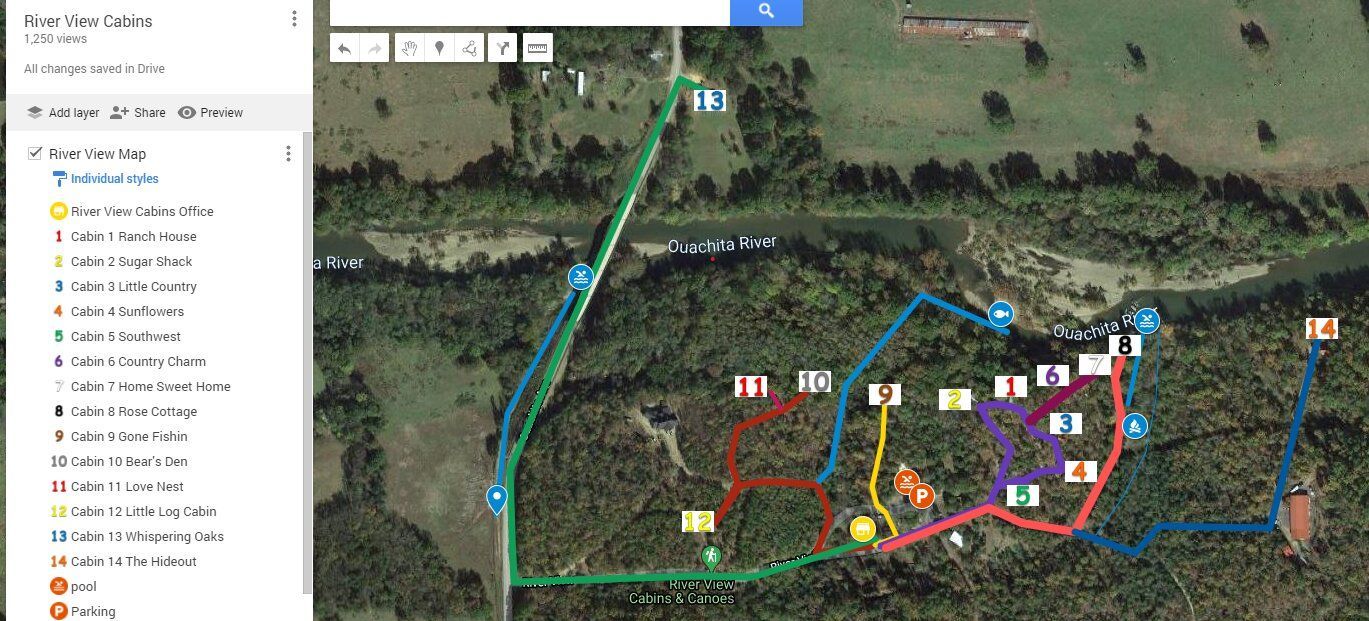 Satellite map with colored route lines and markers over fields and buildings, with a sidebar panel on the left