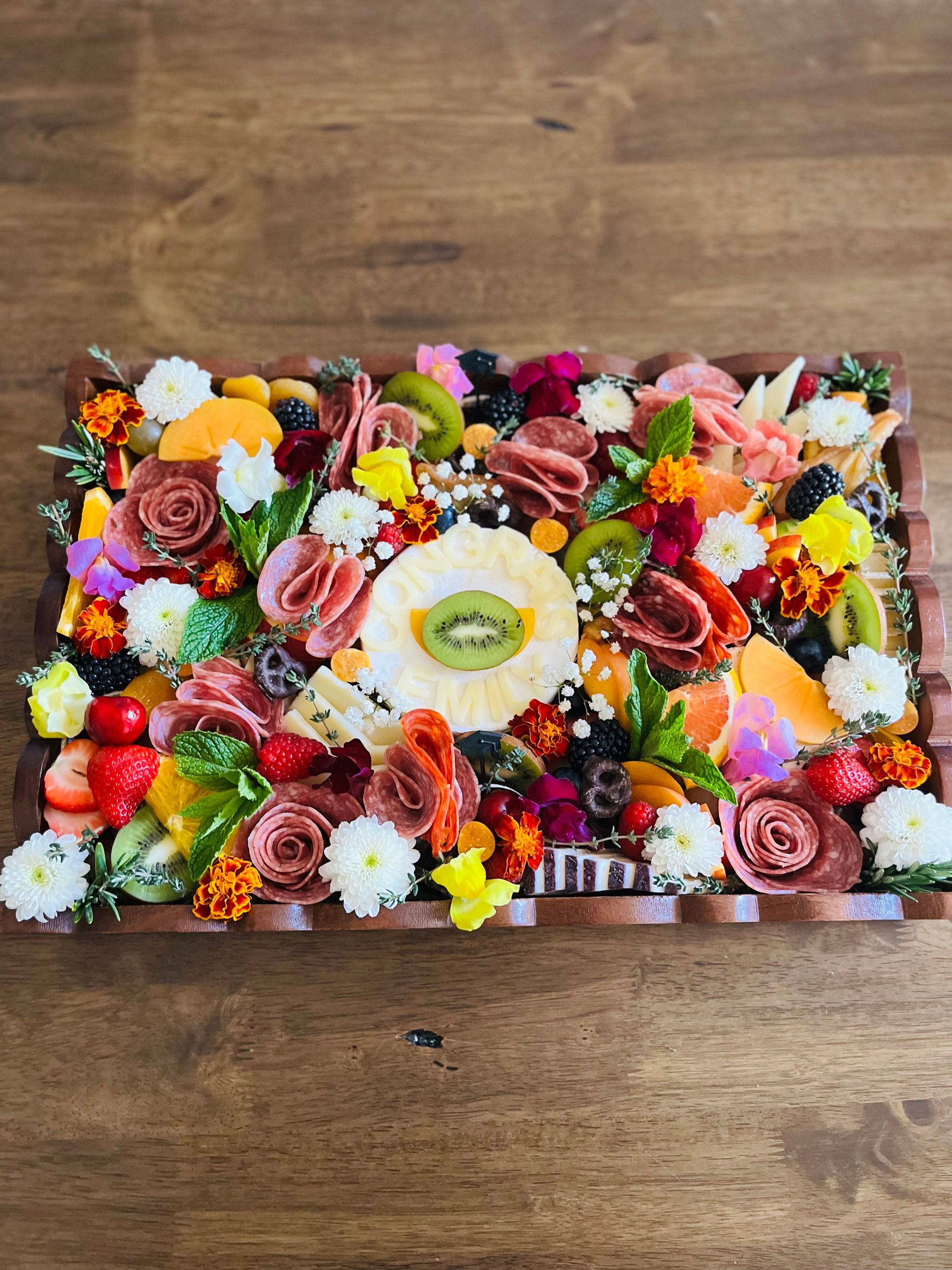 Large Wooden Custom Charcuterie Board.