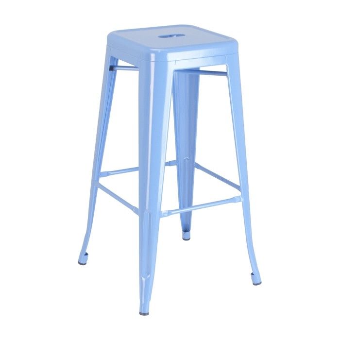 A light blue bar stool on a white background
