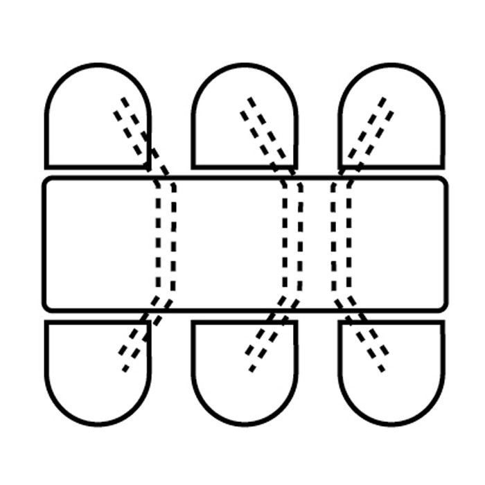 A black and white drawing of a box with holes in it.
