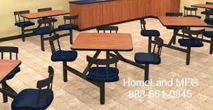 There are many tables and chairs in this room.