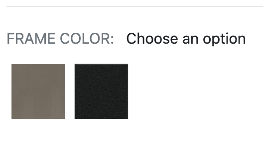 A picture of a frame color choose an option