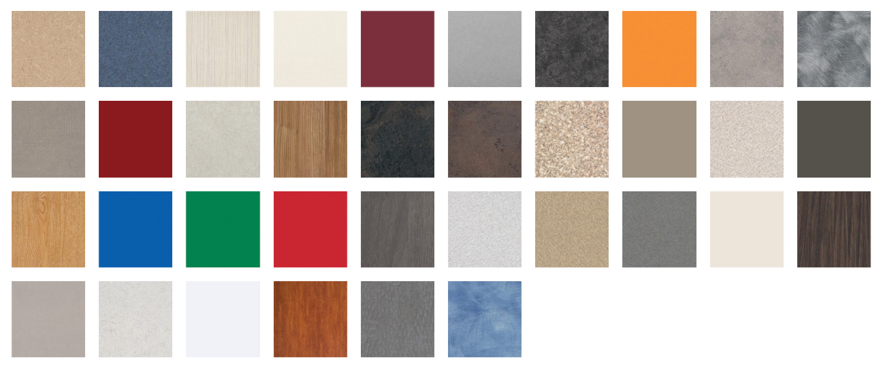 A bunch of different colored squares on a white background.