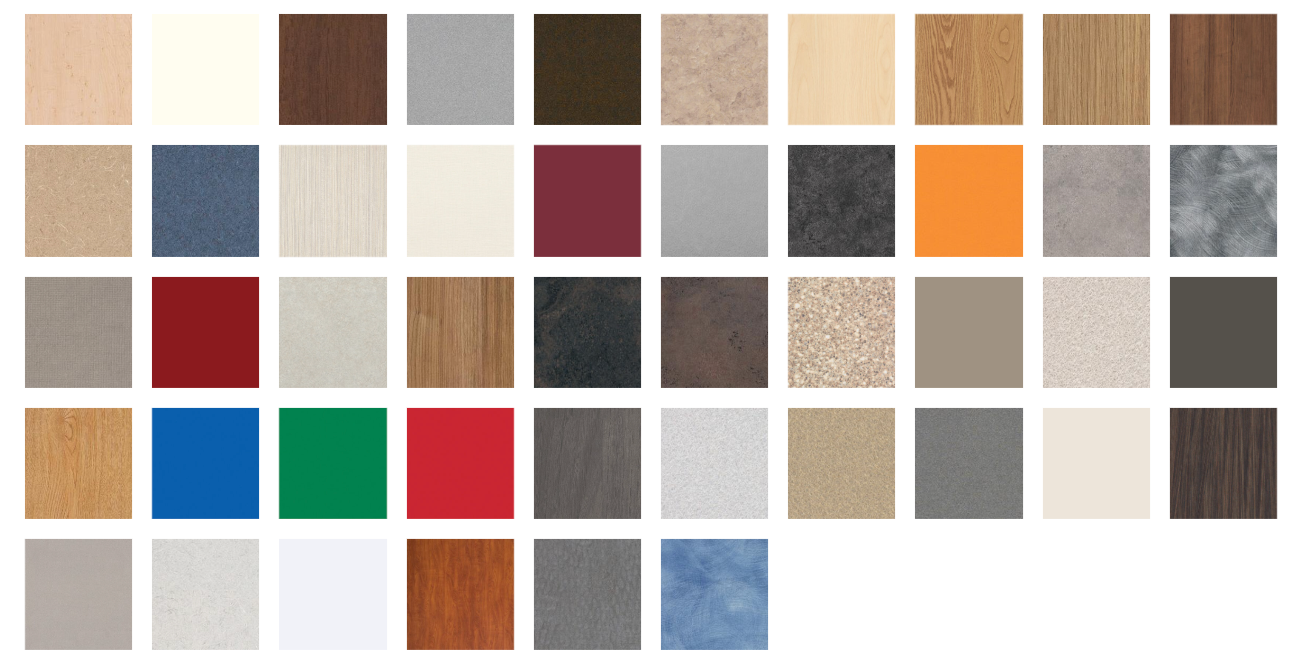 A bunch of different colored squares on a white background.