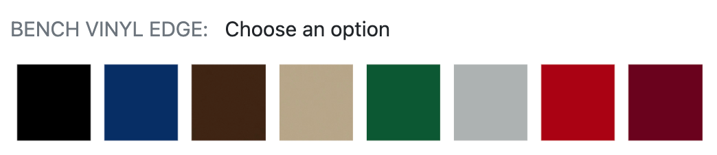 A row of colored squares with the words choose an option below them