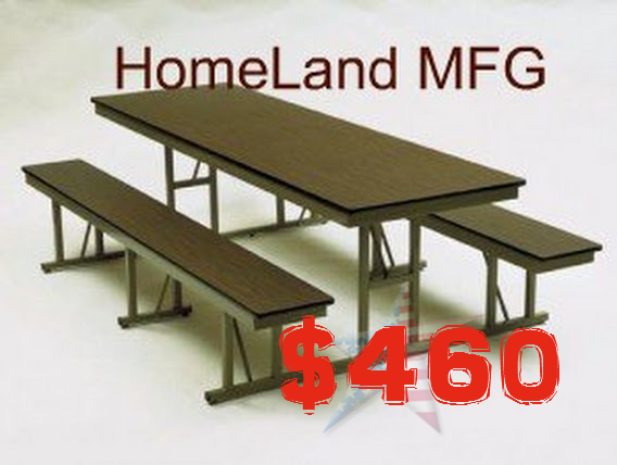 A picture of a picnic table with a price tag of $ 460