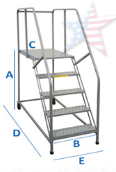 A picture of a ladder with measurements on it
