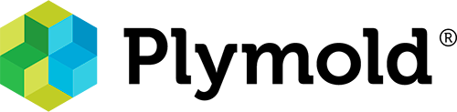 A plymouth logo with a blue and green hexagon on a white background.