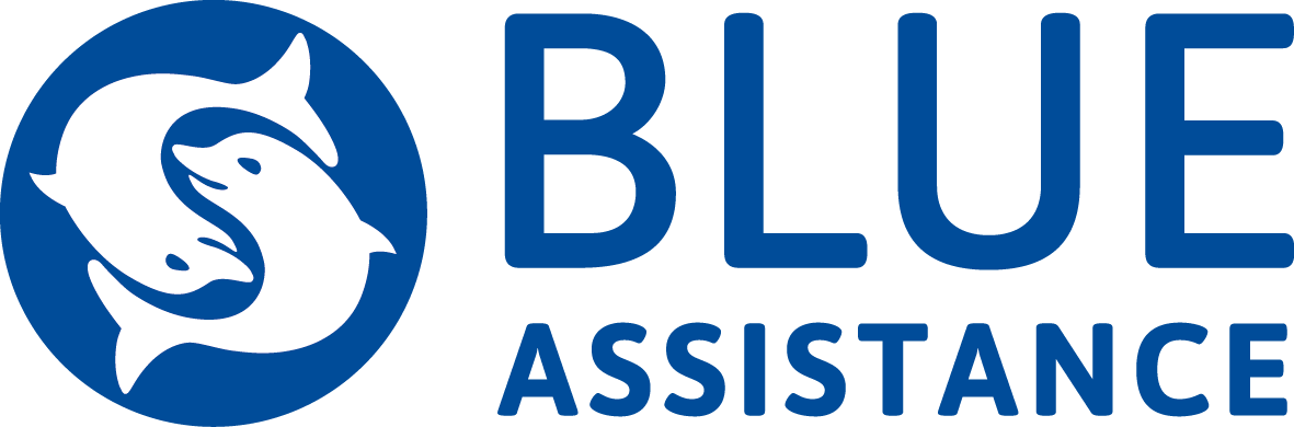 Logo raffigurante due delfini in un cerchio blu, con la scritta