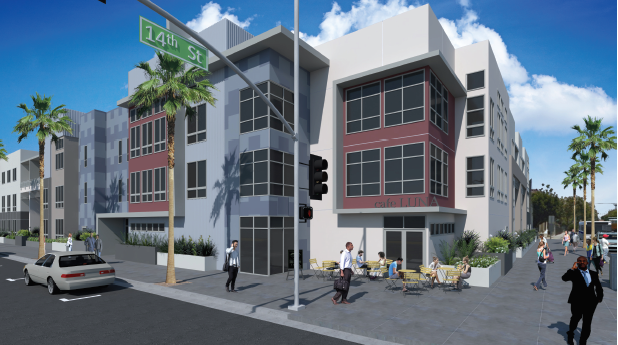 An artist 's impression of a building on 14th street