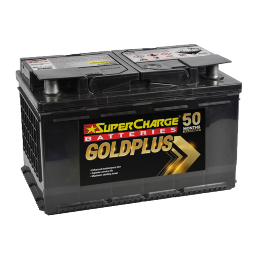 Black Supercharge Goldplus Car Battery — Autopro Taree in Taree, NSW