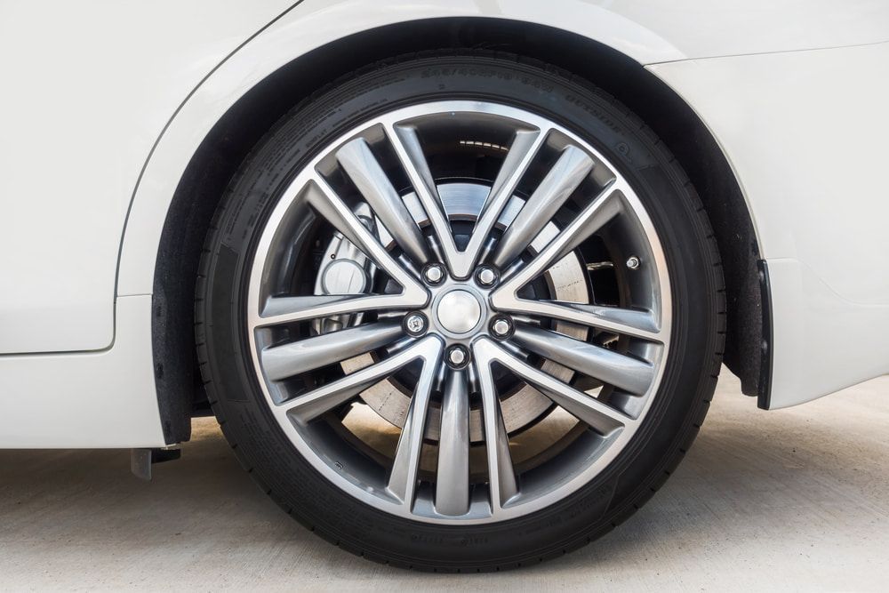 White Car Wheel With Silver and Black Details — Autopro Taree in Taree, NSW