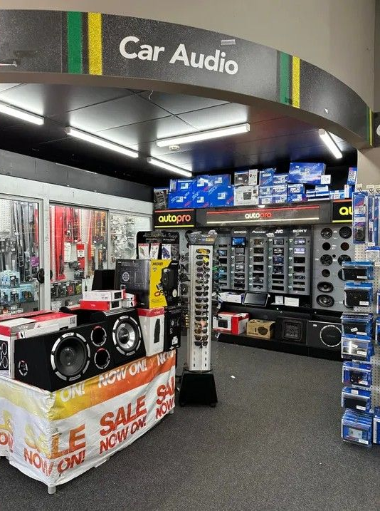 Car Audio Store Display With Speakers, Amplifiers, and Accessories — Autopro Taree in Taree, NSW