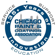 The logo for the chicago paint and coatings association