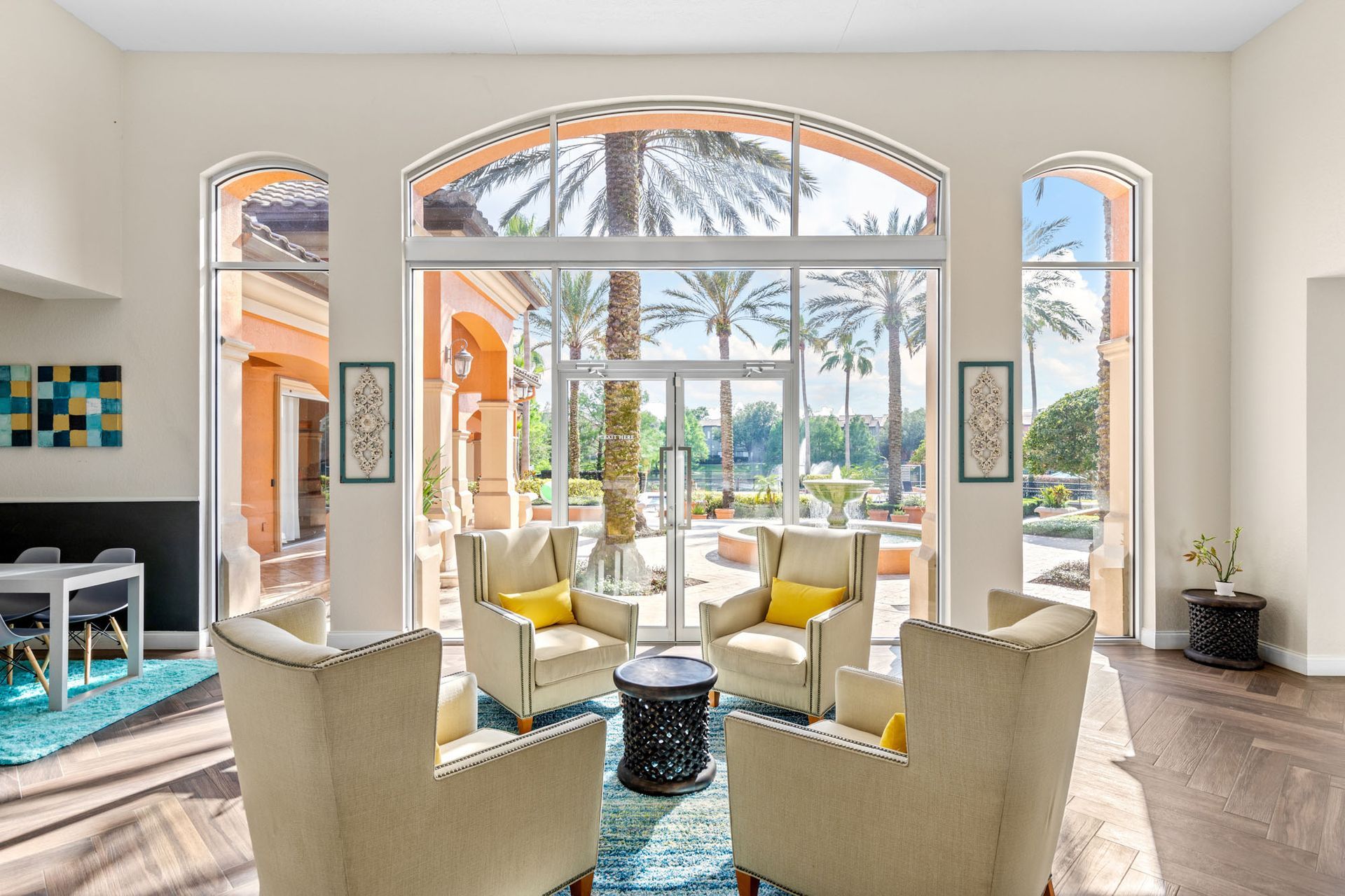 Resident seating area at The Debra in Orlando, FL.