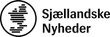 Sjællandske Nyheders logo med sort cirkulært emblem og fed sort tekst på hvid baggrund