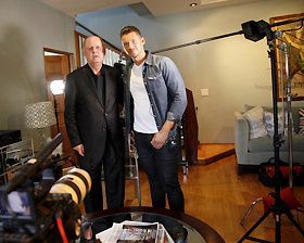 Bill Cole and Vlad Yudin, Director of the film documentary The Hurt Business, on location in Hollywood.